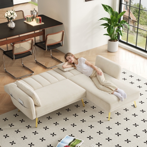 L-Klappsofa Nordica mit Schlaffunktion