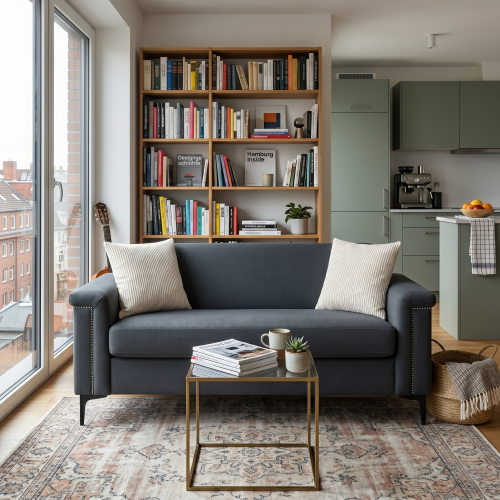 Sofa Linea Nordic 2-Sitzer aus Leinen